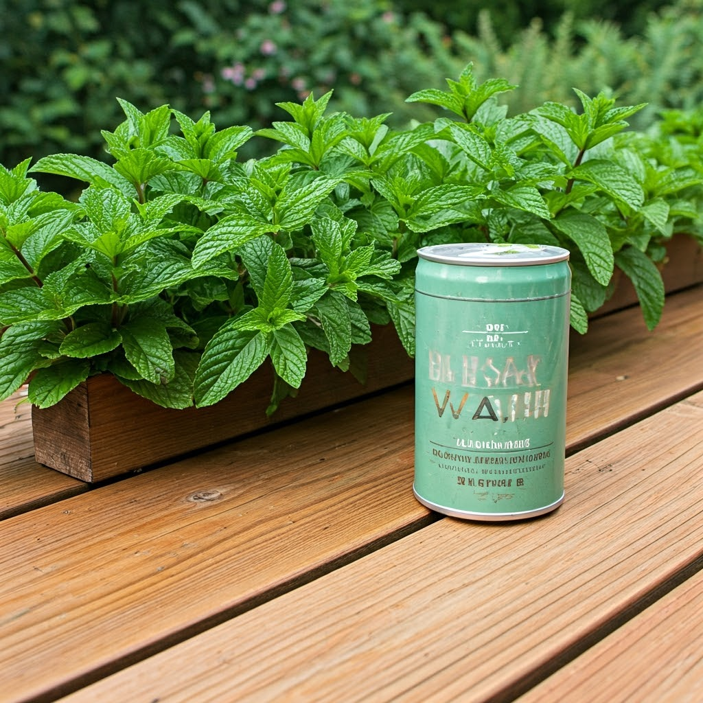 DIY Deck Wash with Mint from the Garden